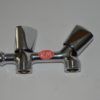 Grifo doble lavadora dos roscas 3/4 volantes de metal 6102