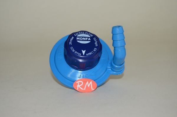 Grifo regulador 28 gr adaptable botella butano popular azul