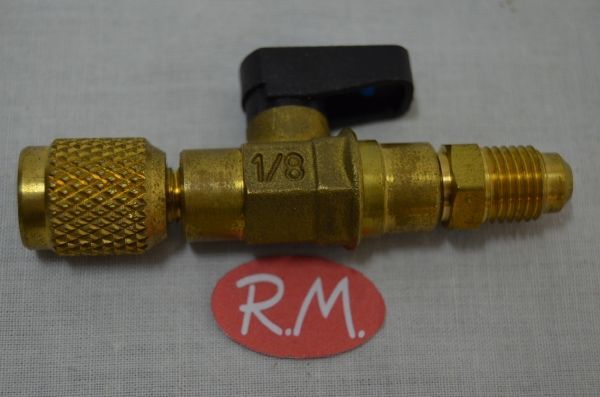 Válvula carga para botella refrigerante M-1/4 SAE X H-1/4 SAE