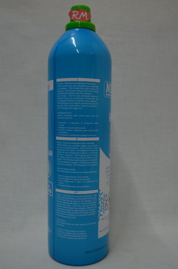 Gas refrigerante R-600a envase de 420gr.