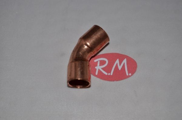 Curva 45° cobre aire acondicionado hembra 3/8" para soldar