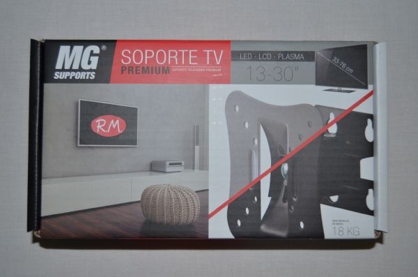 Soporte televisión LCD acero plata 10 a 30"