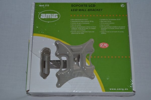 Soporte articulado televisión LCD acero plata 10 a 37"