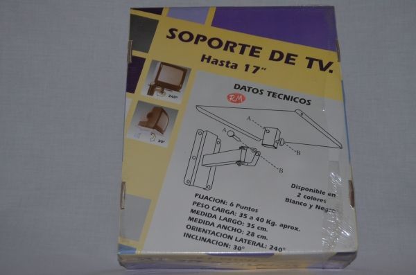 Soporte articulado televisión blanco hasta 17"