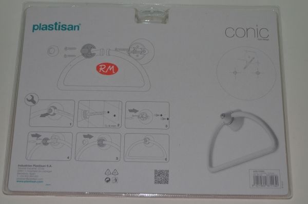 Toallero anilla plastisan conic blanco - cromo 87113