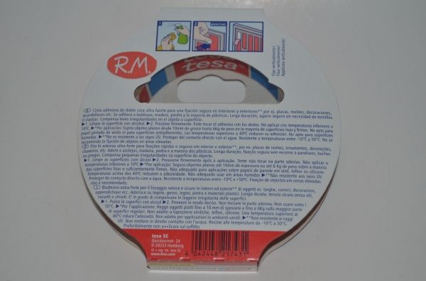 Tesa powerbond cinta adhesiva doble cara 5m x 19mm
