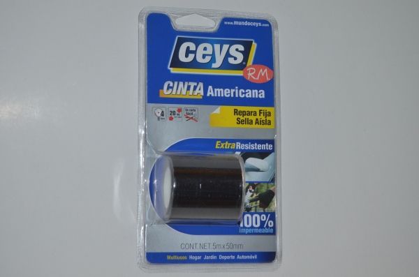 Cinta americana Tackceys 5 m x 50 mm negra Ceys