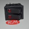 Interruptor unipolar doble con piloto rojo 22 x 30 mm