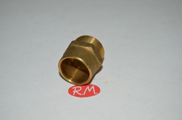 Entronque latón 180° rosca M-3/4 soldar 22 mm