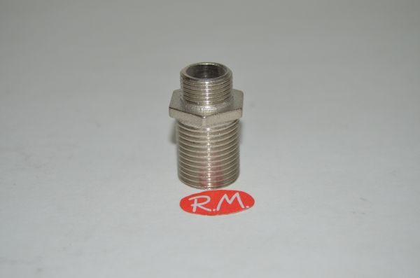 Machón reducido cromado M 3/8" M 1/2" largo - Imagen 2