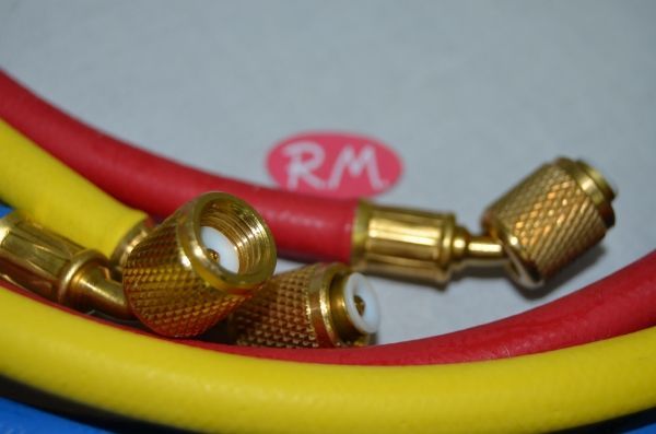 Juego de 3 mangueras 900 mm de 1/4" carga para gas freón - Imagen 2