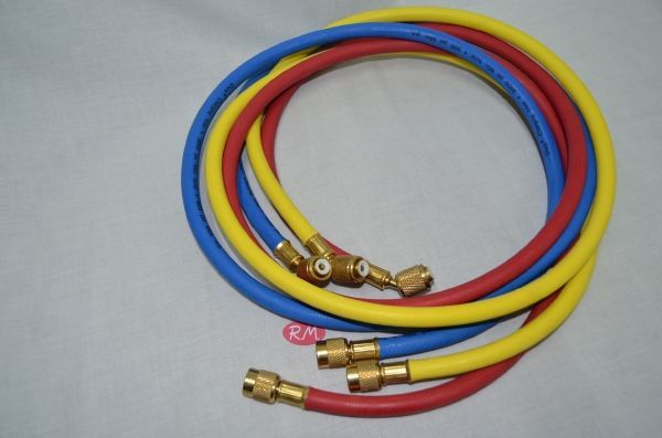 Juego de 3 mangueras 900 mm de 1/4" carga para gas freón