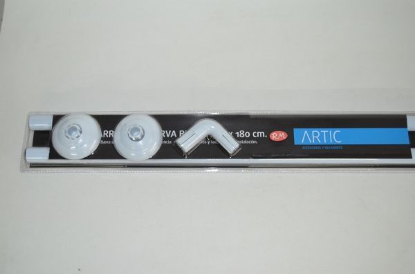 Barra cortina de ducha blanca extensible curva 80 /180 cm