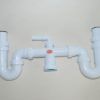 Sifón curvo doble fregadera S-30 sin válvulas 1" 1/2