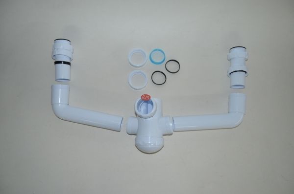 Sifón 1" 1 /2 doble fregadera S-7 sin válvulas - Imagen 2