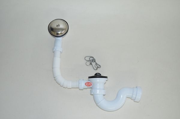 Sifón S-34 desagüe bañera con válvula 70 mm