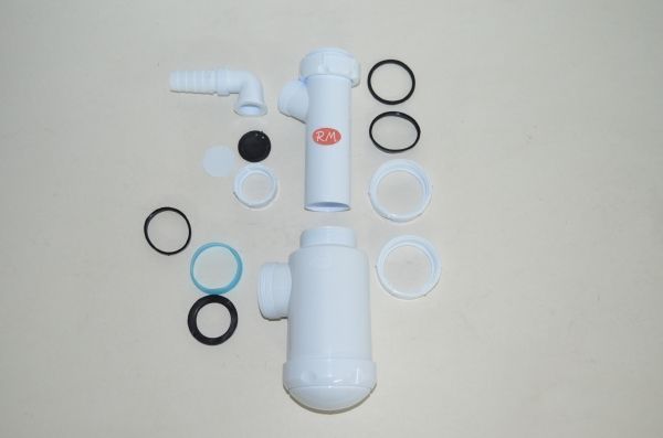 Sifón S-70 botella corto horizontal de lavabo - bidé sin válvula - Imagen 2