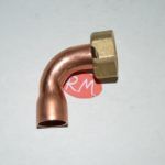 Racor dos piezas curvo H 1/2 Ø 15 mm boca plana