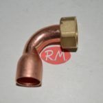 Racor dos piezas curvo H 1/2 Ø 18 mm boca plana