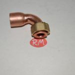 Racor dos piezas curvo H 1/2 Ø 18 mm boca plana