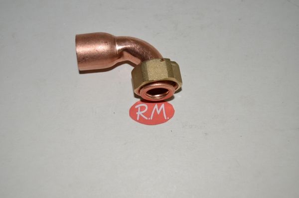 Racor dos piezas curvo H 1/2 Ø 18 mm boca plana