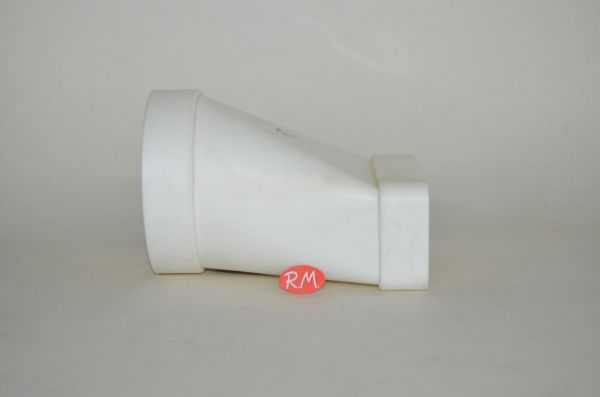 Tub pla empalme mixto recto Ø100 mm a 55 x 110 mm