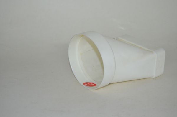 Tub pla empalme mixto recto Ø100 mm a 55 x 110 mm - Imagen 2