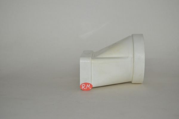 Tub pla empalme mixto recto Ø100 mm a 60 x 120 mm