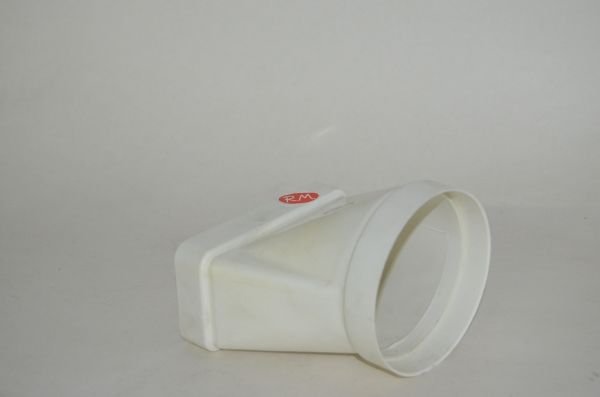 Tub pla empalme mixto recto Ø100 mm a 60 x 120 mm - Imagen 2