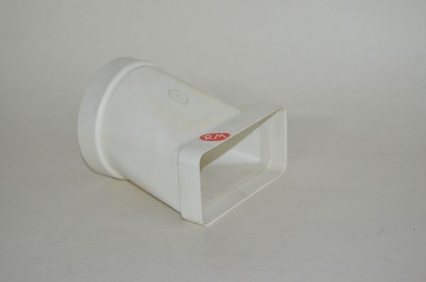 Tub pla empalme mixto recto Ø100 mm a 60 x 120 mm - Imagen 3