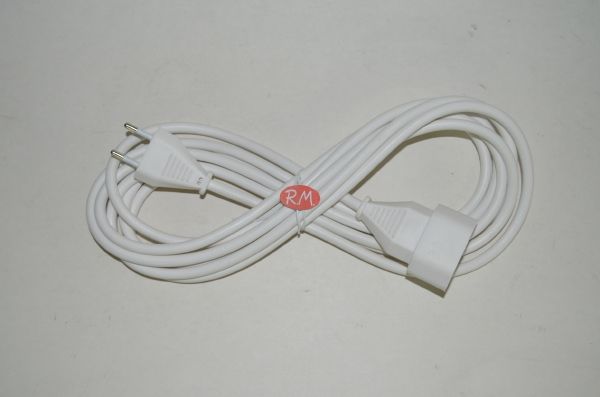 Alargo cable manguera blanca 2 x 1 mm 4 metros