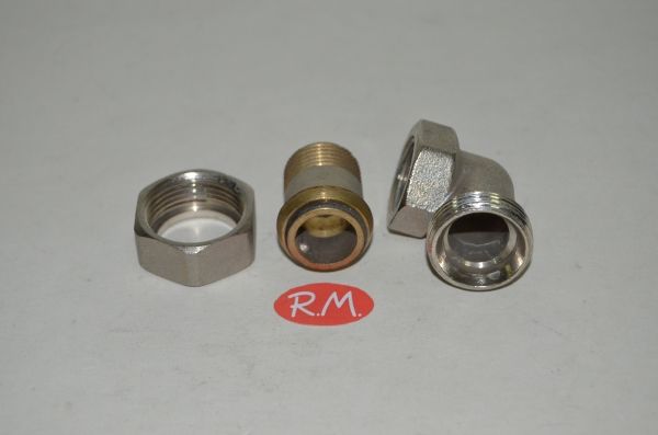 Enlace latón cromado M H 1/2" acodada - Imagen 3