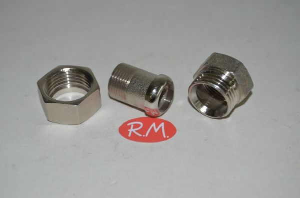 Enlace latón cromado M H 3/8" recto