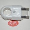 Clavija enchufe ergonómica plana blanca 4 mm