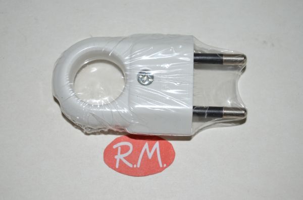 Clavija enchufe ergonómica plana blanca 4 mm