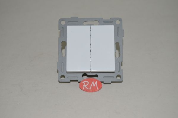 Conmutador doble empotrar Onlex blanco 23851