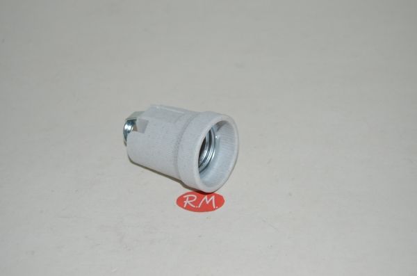 Portalámparas E-27 cerámico blanco enganche 10/100