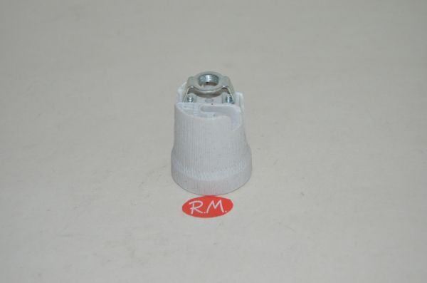 Portalámparas E-27 cerámico blanco enganche 10/100