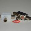 Distribuidor antena coaxial 2 hembras 1 macho RG6
