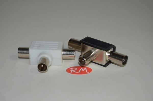 Distribuidor antena coaxial 2 hembras 1 macho RG6