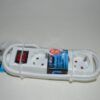 Base 3 tomas TTL blanca con interruptor y cable 1.5 metros