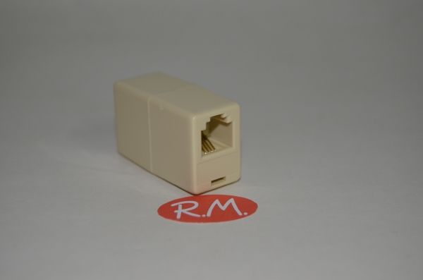 Prolongador cable teléfono 4 vías RJ11 hembra hembra