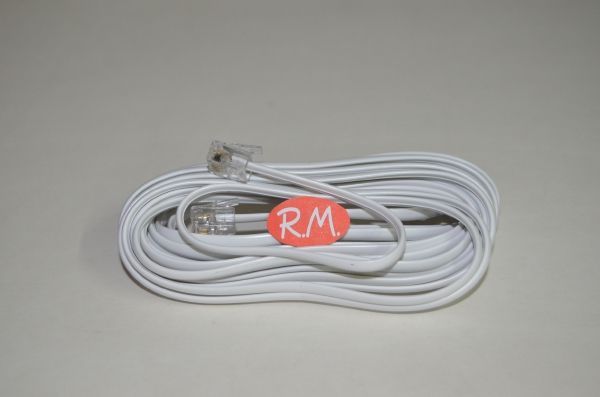 Alargo 10 metros cable teléfono 4 vías blanco