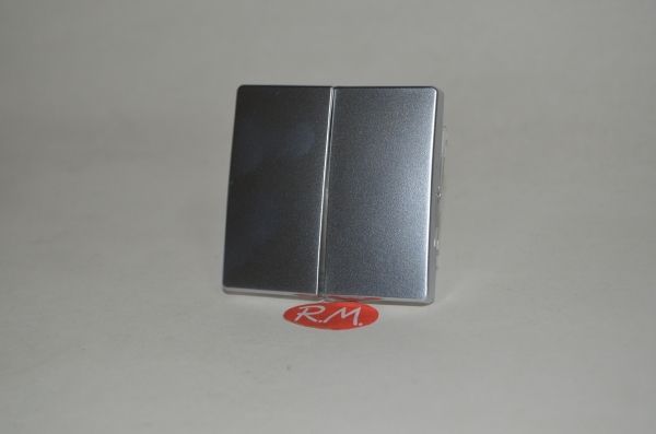Tecla Doble Simon 82 82026-33 aluminio