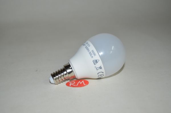 Bombilla led esférica E14 8W 6400K