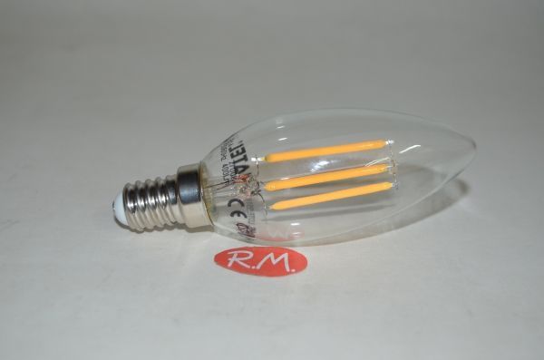 Bombilla led vela filamento E14 4W 2700K