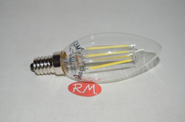 Bombilla led vela filamento E14 4W 6400K