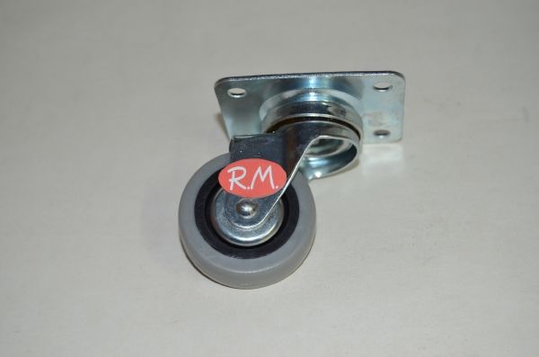 Rueda goma gris Ø 50 mm 22kg con pletina 4 agujero