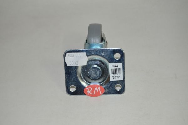 Rueda goma gris Ø 50 mm 22kg con pletina 4 agujero - Imagen 3