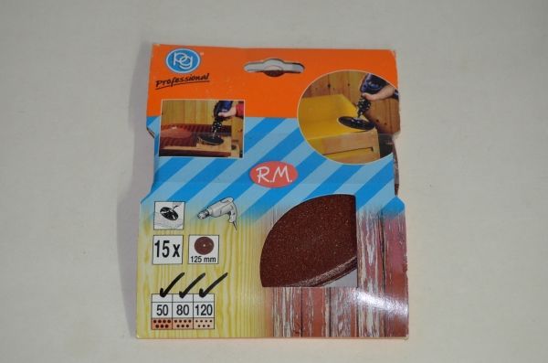 15 Disco lija redondo yeso y madera grano 50 - 80 - 120